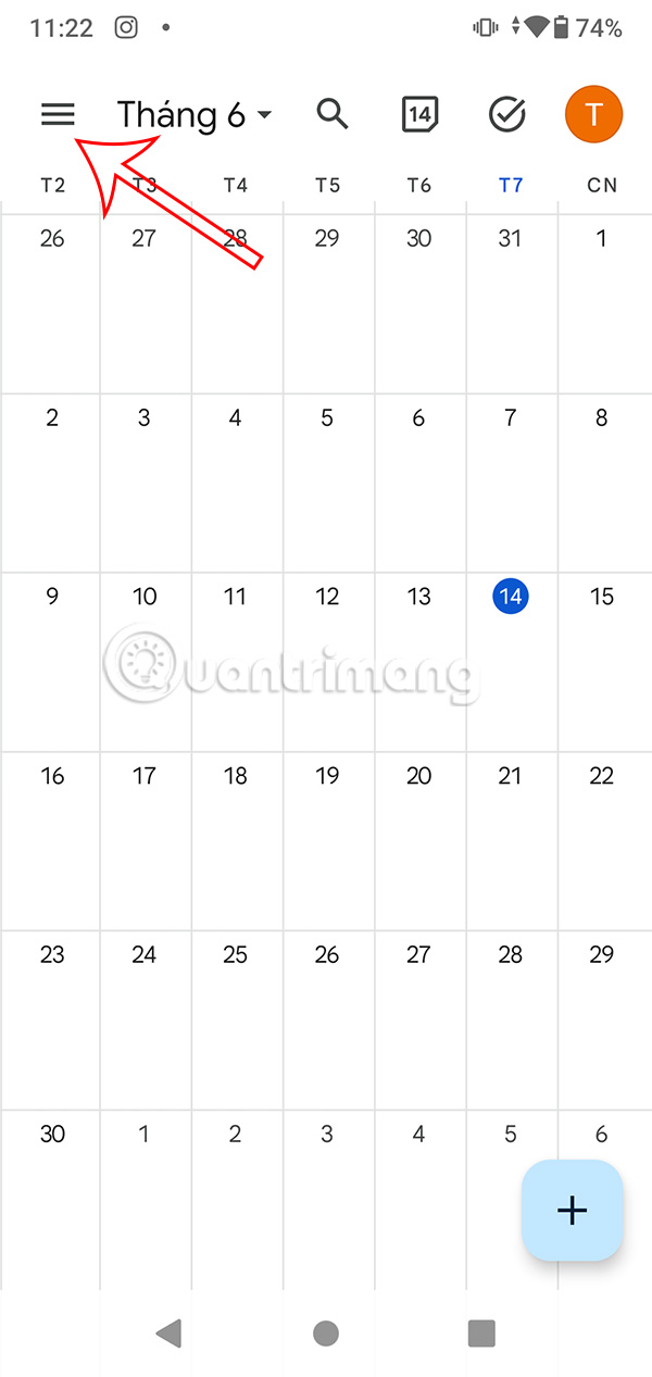 Giao diện Google Calendar