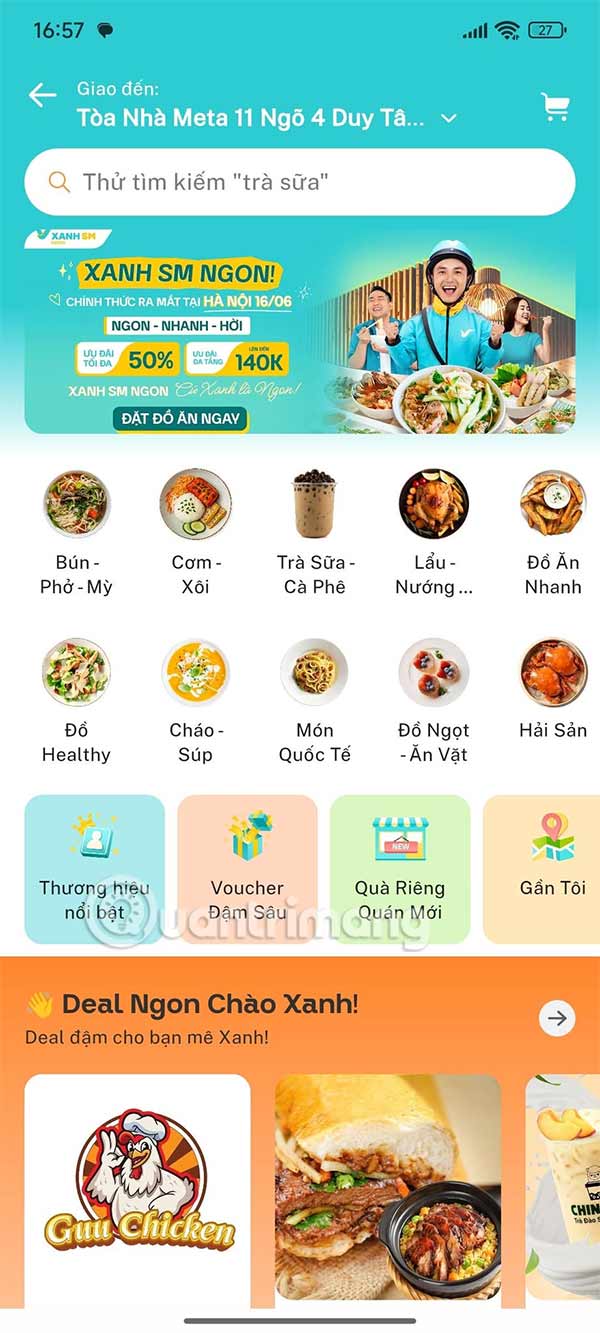 Giao diện Xanh SM Ngon