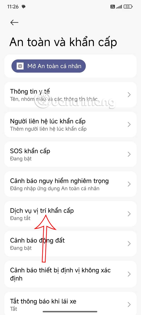 Dịch vụ vị trí khẩn cấp