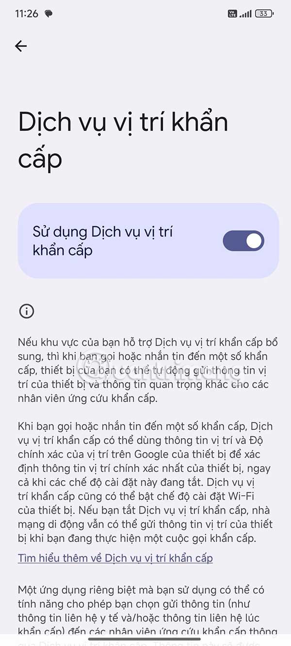 Bật dùng vị trí trên Android