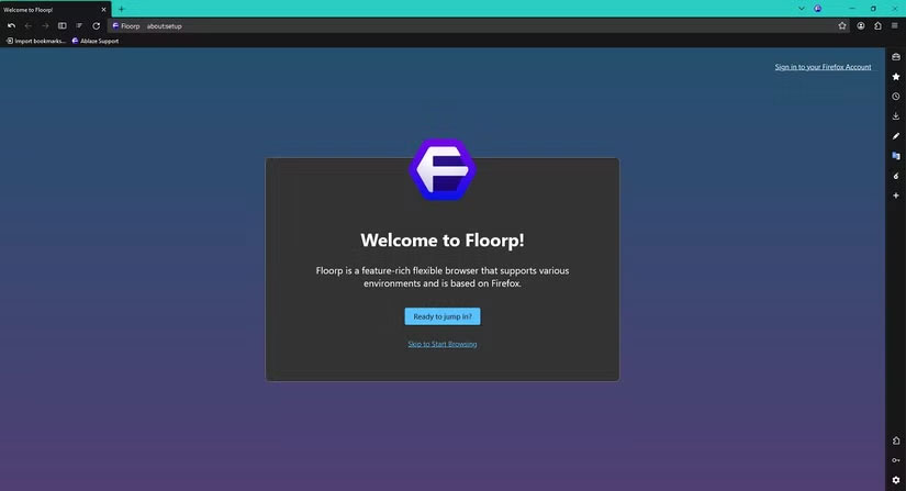 Start Page của Floorp