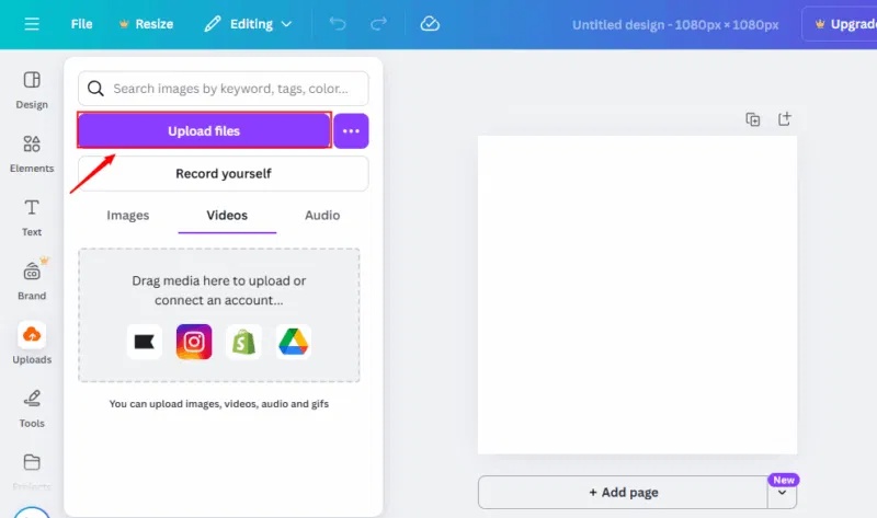 Upload file SVG lên trình chỉnh sửa hình ảnh