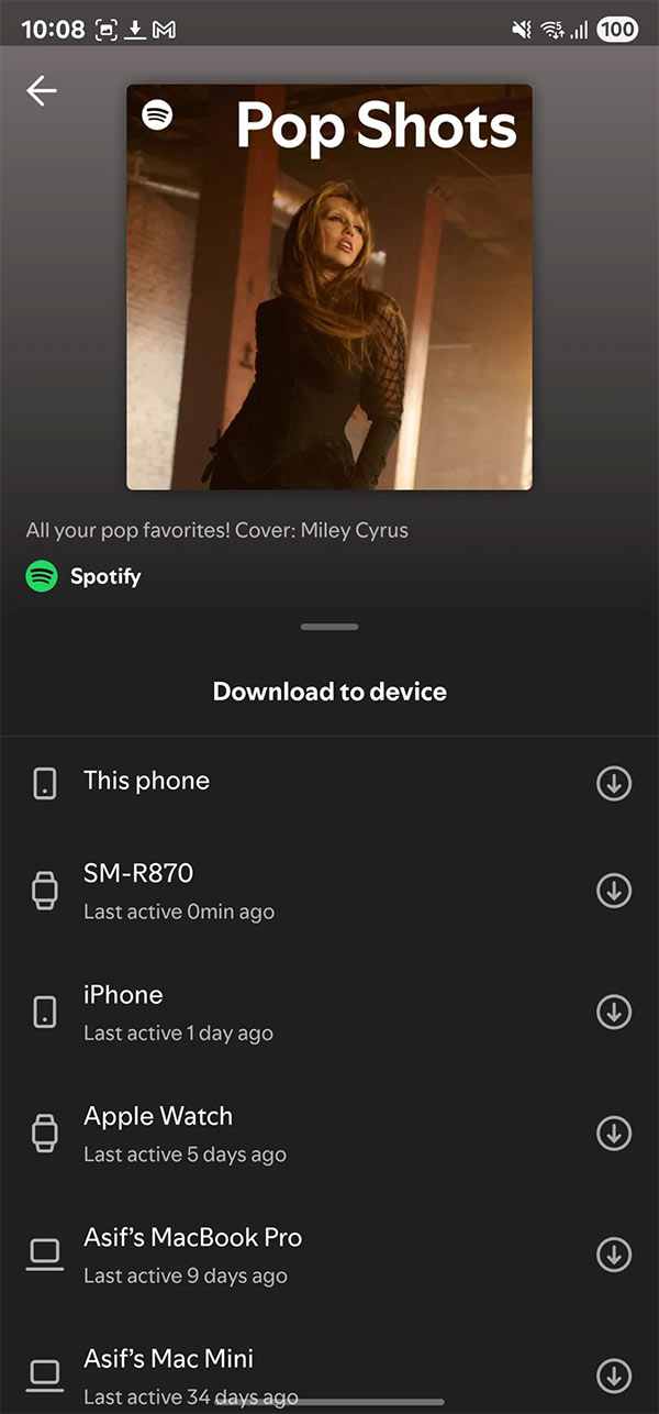 Tải nhạc Spotify cho thiết bị khác