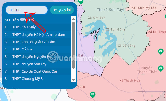 Tìm địa điểm thi tốt nghiệp THPT