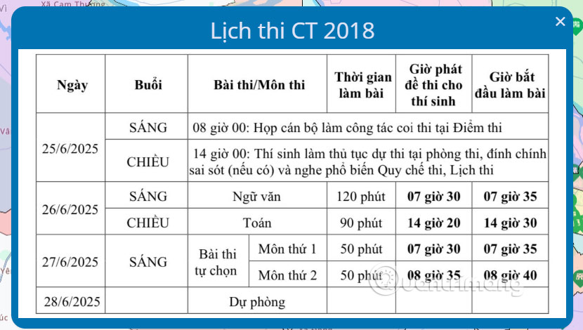 Lịch thi tốt nghiệp THPT 