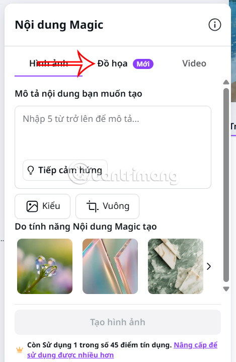 Tạo đồ họa AI trên Canva