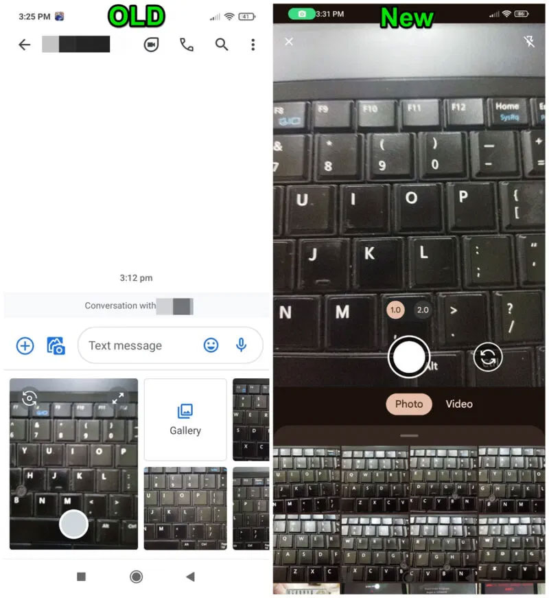 So sánh thiết kế mới và cũ của thư viện Google Messages
