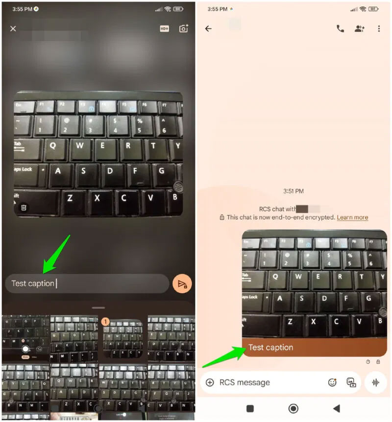 Thêm chú thích vào ảnh trong thư viện Google Messages