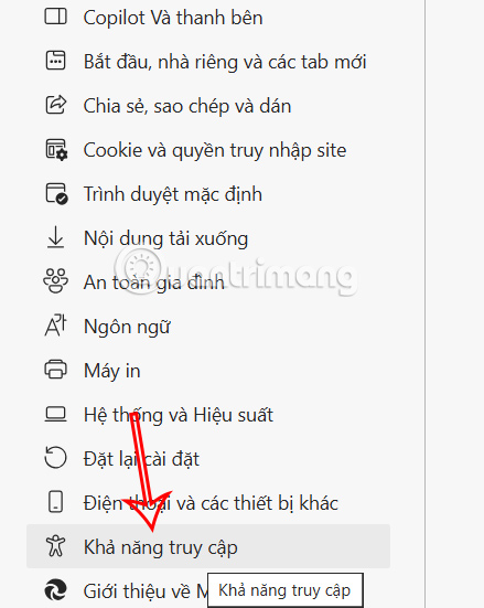 Khả năng truy cập trên Microsoft Edge