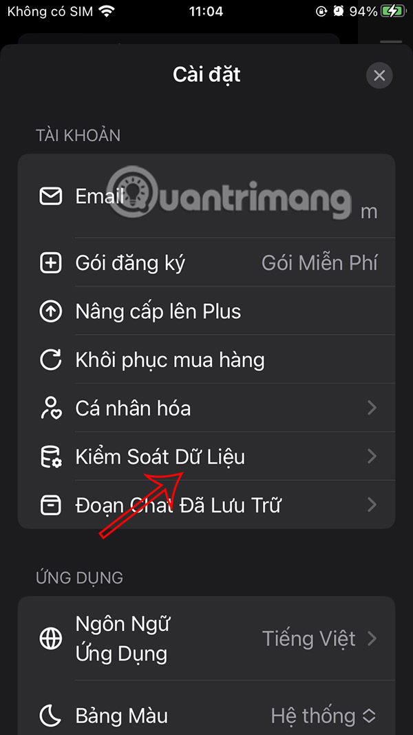Kiểm soát dữ liệu ChatGPT