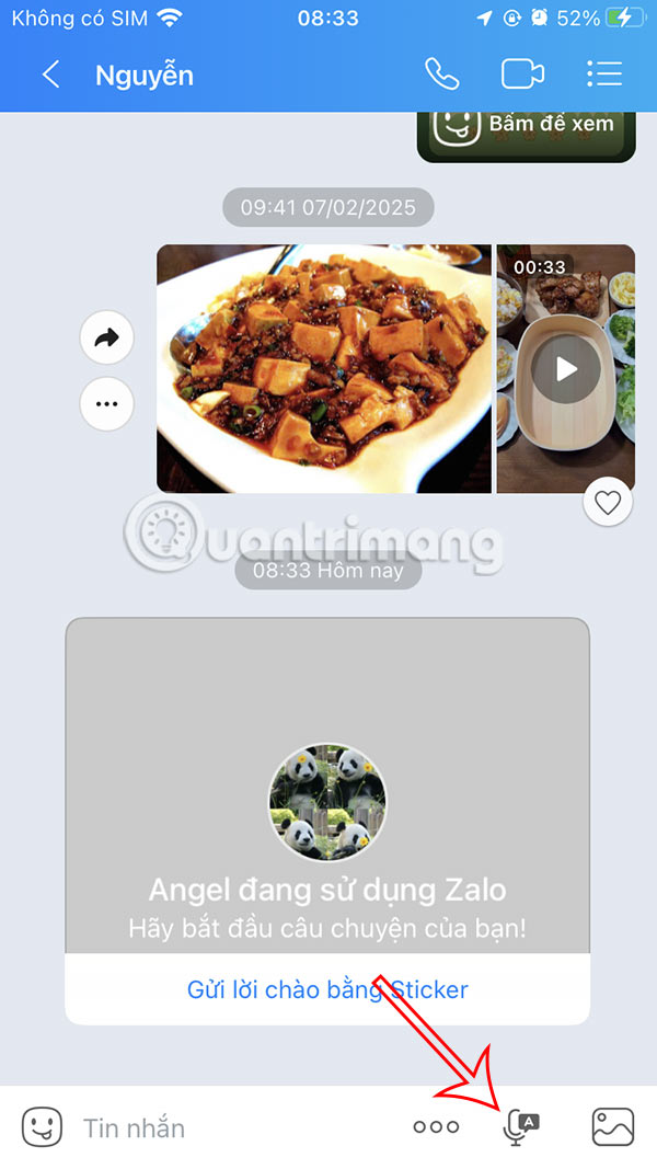 Nhắn tin trên Zalo