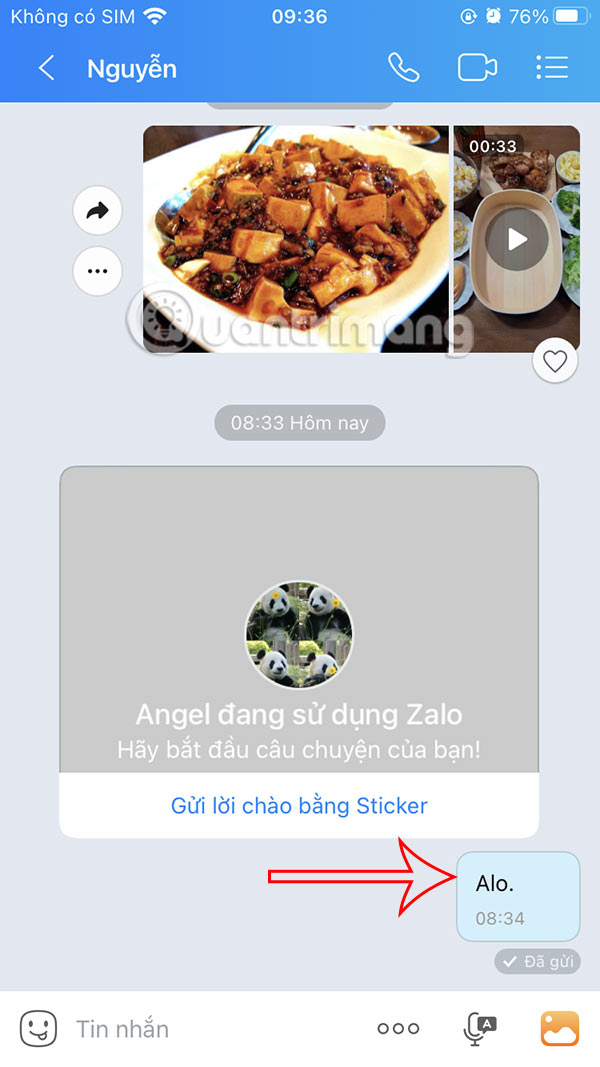 Gửi tin nhắn văn bản từ âm thanh trên Zalo