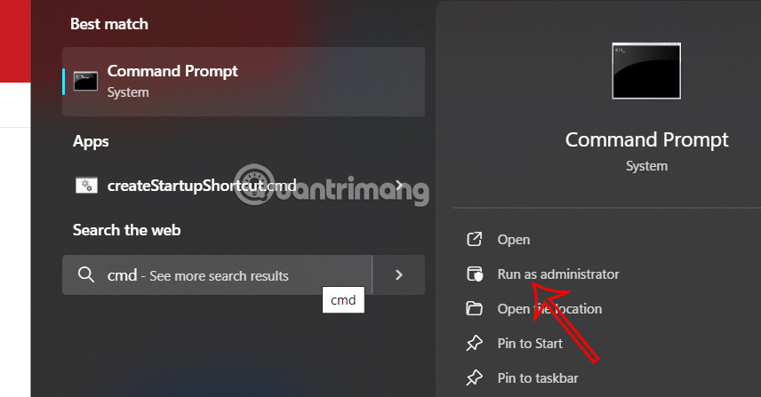 Mở Command Prompt Windows