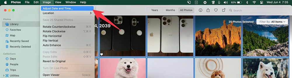 Chỉnh thời gian trong Ảnh thủ công trong Mac