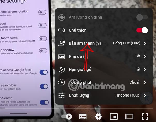 Chỉnh bản âm thanh video YouTube PC