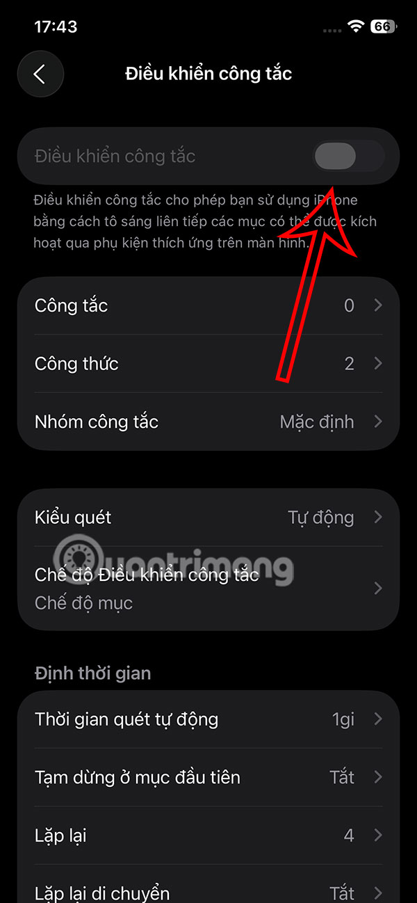 Bật Switch Control trên iPhone