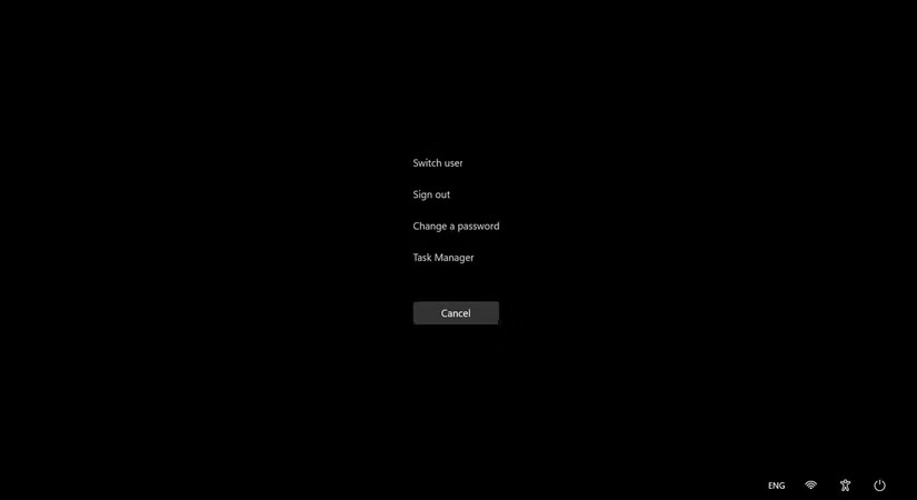 Menu Ctrl Alt Del trong Windows 11