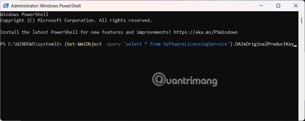 Nhập lệnh PowerShell