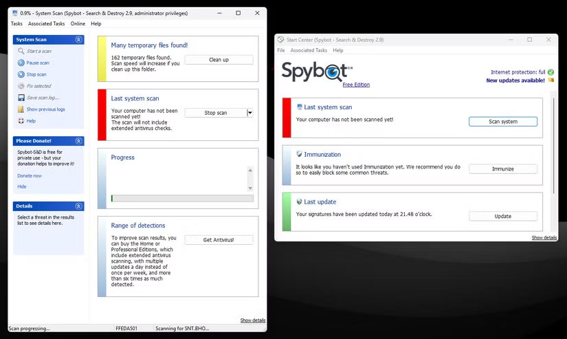 Spybot quét PC Windows