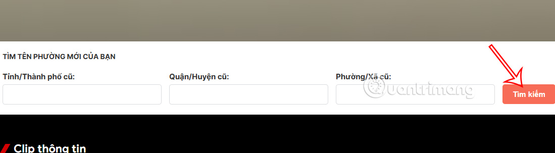 Nhập thông tin đia chỉ cũ trước khi sáp nhập Tp.Hồ Chí Minh