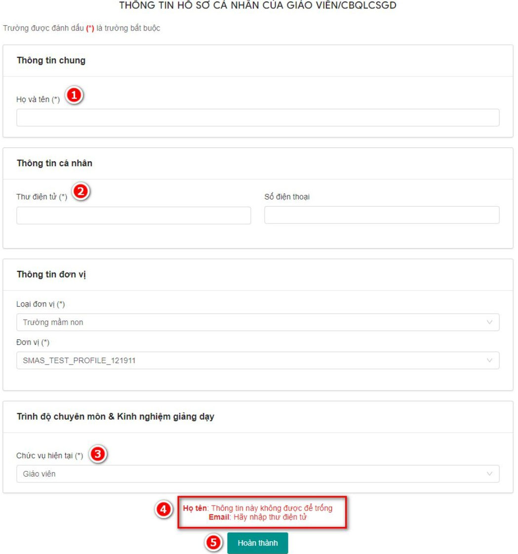Điền thông tin giao viên thủ công lên Temis