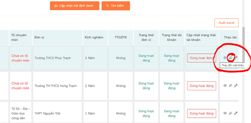 Đổi mật khẩu Temis