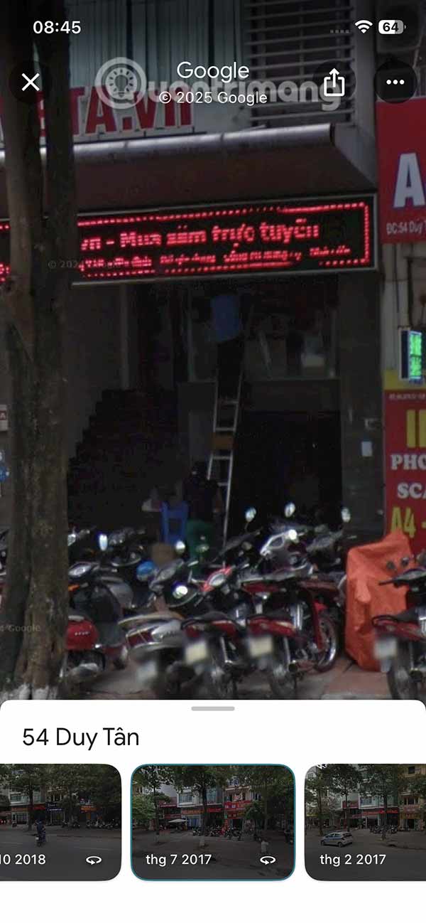 Địa điểm Google Maps những năm trước