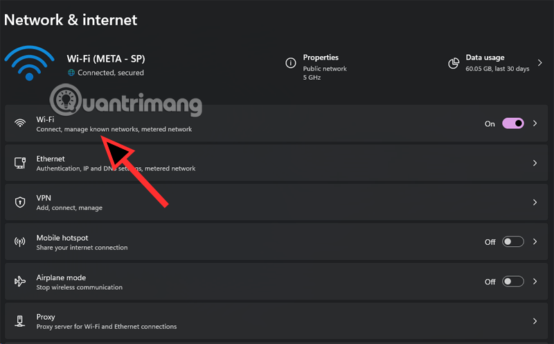 xem mật khẩu wifi windows 11