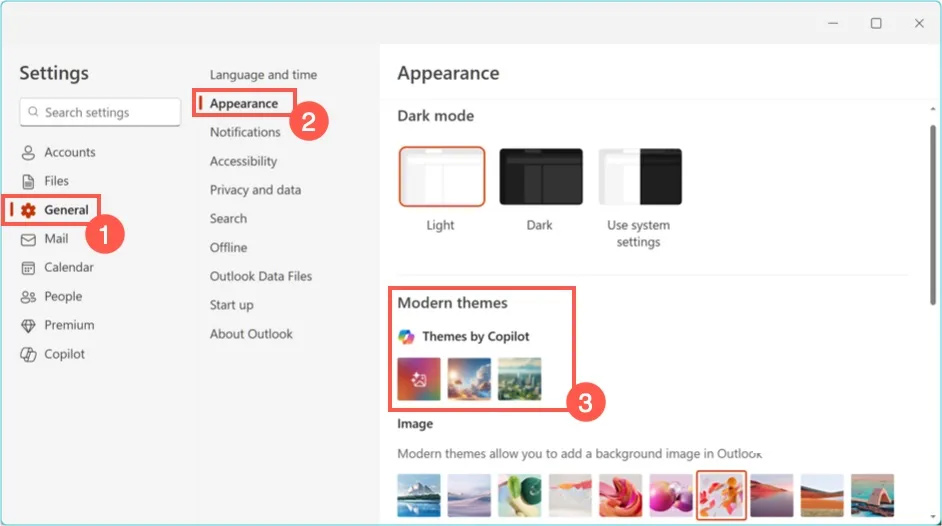 Hướng dẫn tạo theme AI cho Outlook