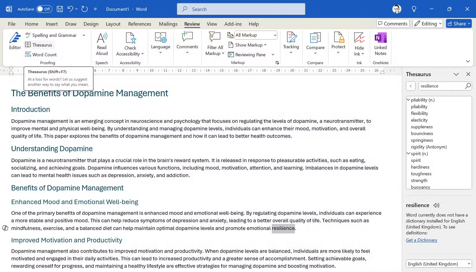 Từ điển đồng nghĩa Microsoft Office