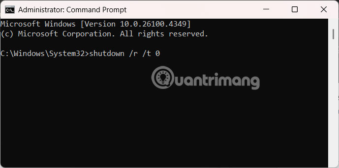Khởi động lại Windows qua Command Prompt hoặc PowerShell