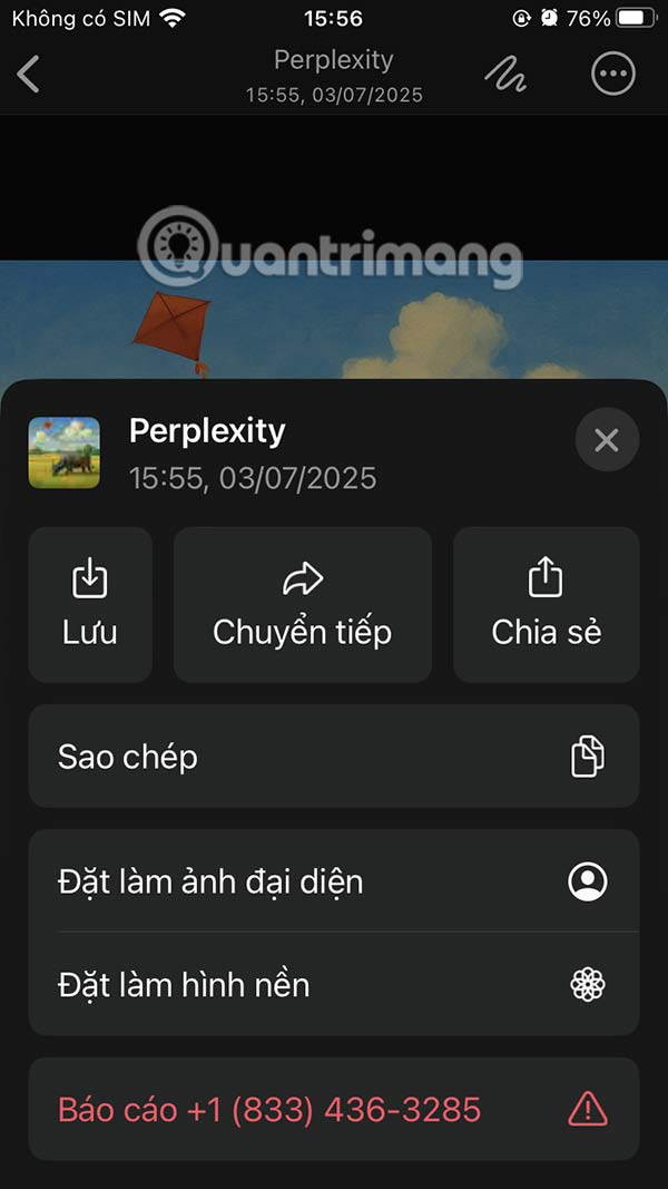 Chia sẻ ảnh AI trên WhatsApp