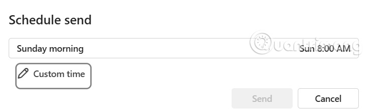 Chọn lịch gửi email Outlook máy tính