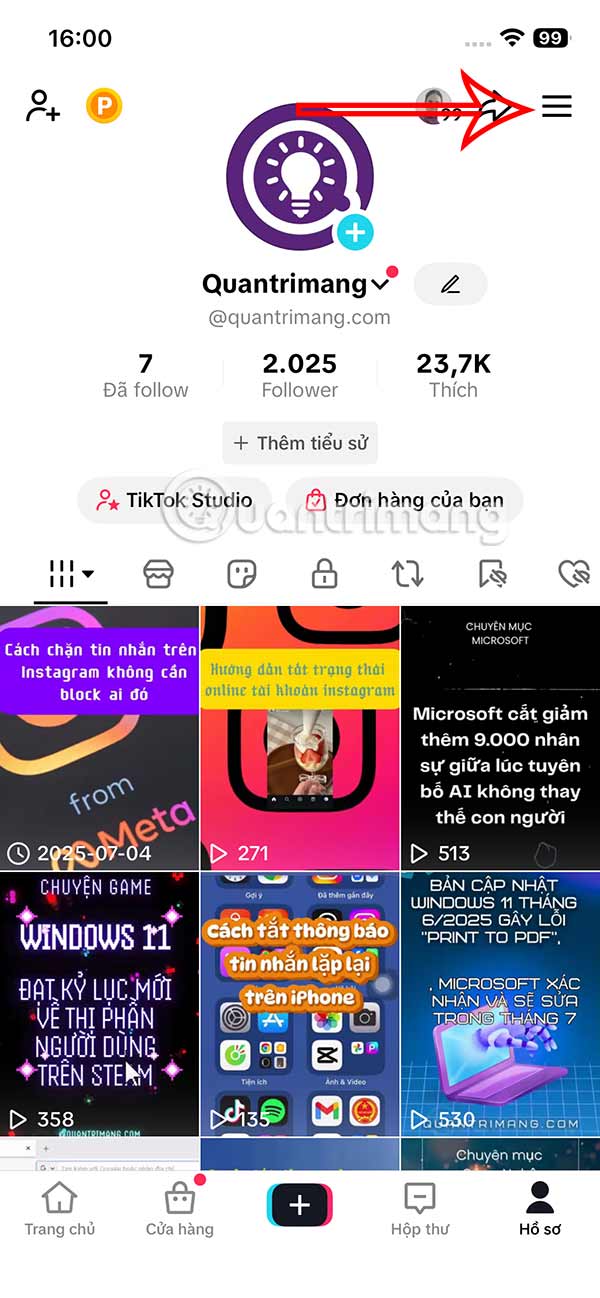 Tùy chỉnh TikTok