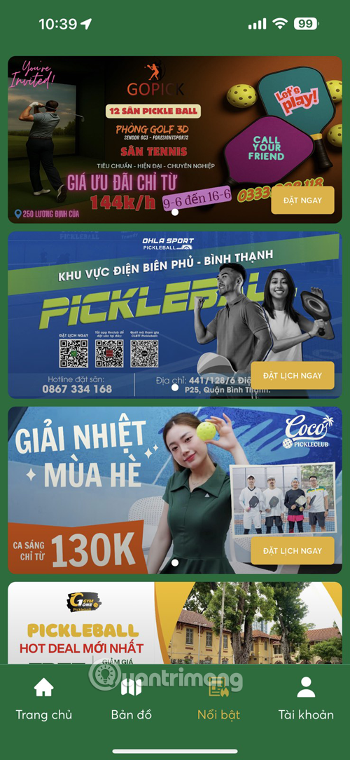 app đặt sân píc cà bôn