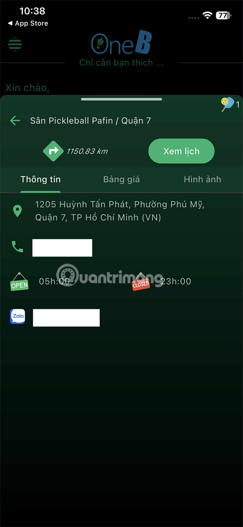 app dat san pickleball