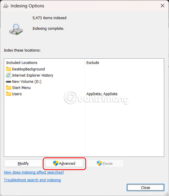 Advanced Settings Windows 11