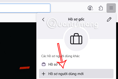 Hồ sơ người dùng mới trên Firefox