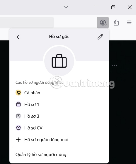 Chuyển nhanh hồ sơ người dùng trên Firefox