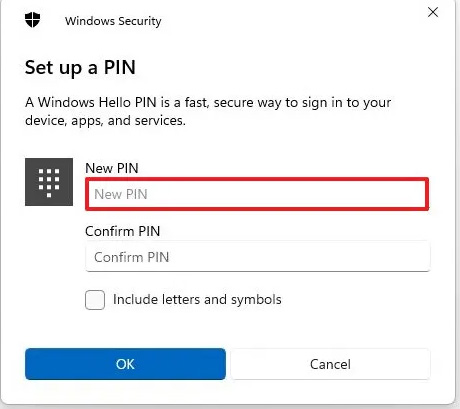 Nhập mã PIN tài khoản Microsoft