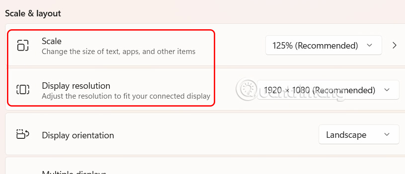 Chọn độ phân giải và tỷ lệ hiển thị