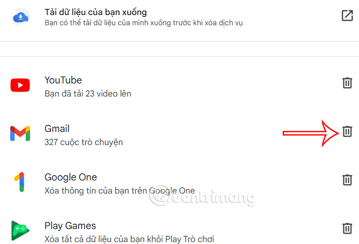 Xóa tài khoản Gmail
