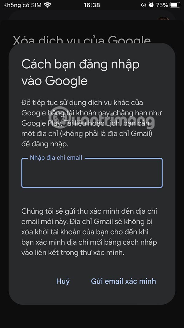 Xóa Gmail trên điện thoại