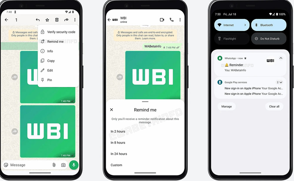 Tạo lời nhắc thông báo tin nhắn WhatsApp