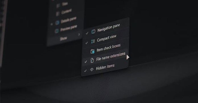 Cách hiện đuôi file, xem phần mở rộng file trên Windows