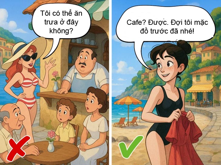 Không mặc đồ bơi vào nhà hàng