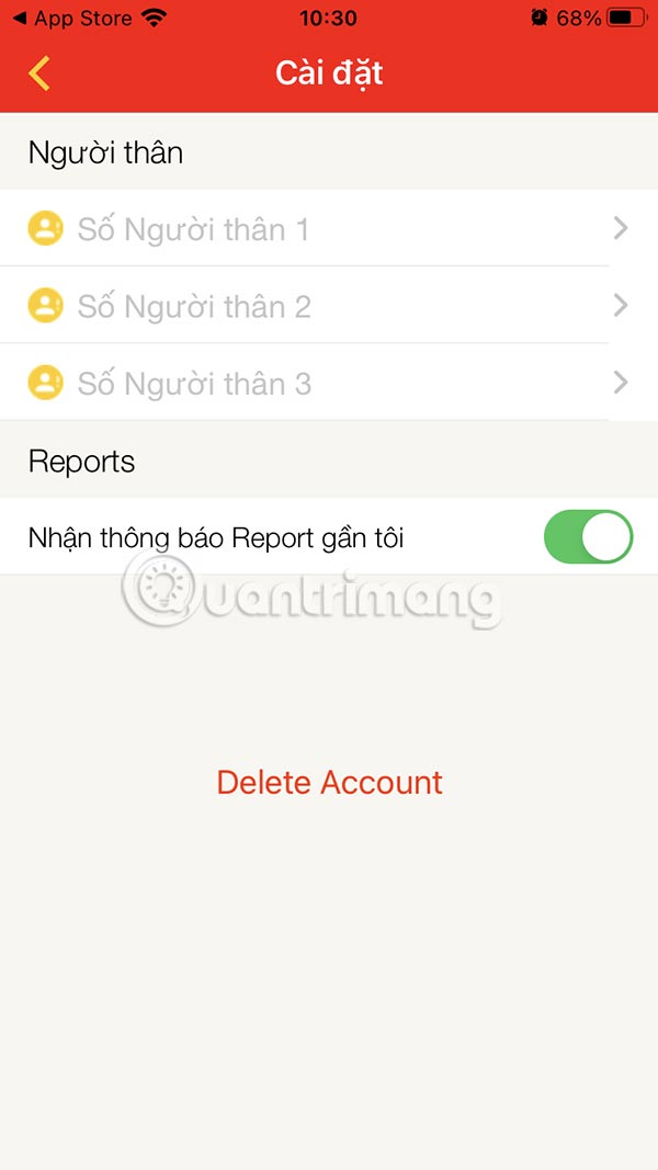 Thêm liên hệ người thân