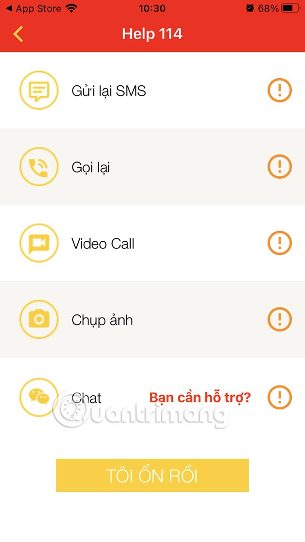 Liên hệ hỗ trợ Help 114