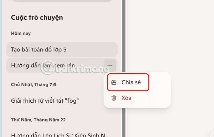 Chia sẻ trò chuyện Copilot từ trang web