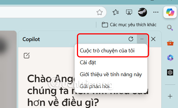 Xem trò chuyện Copilot